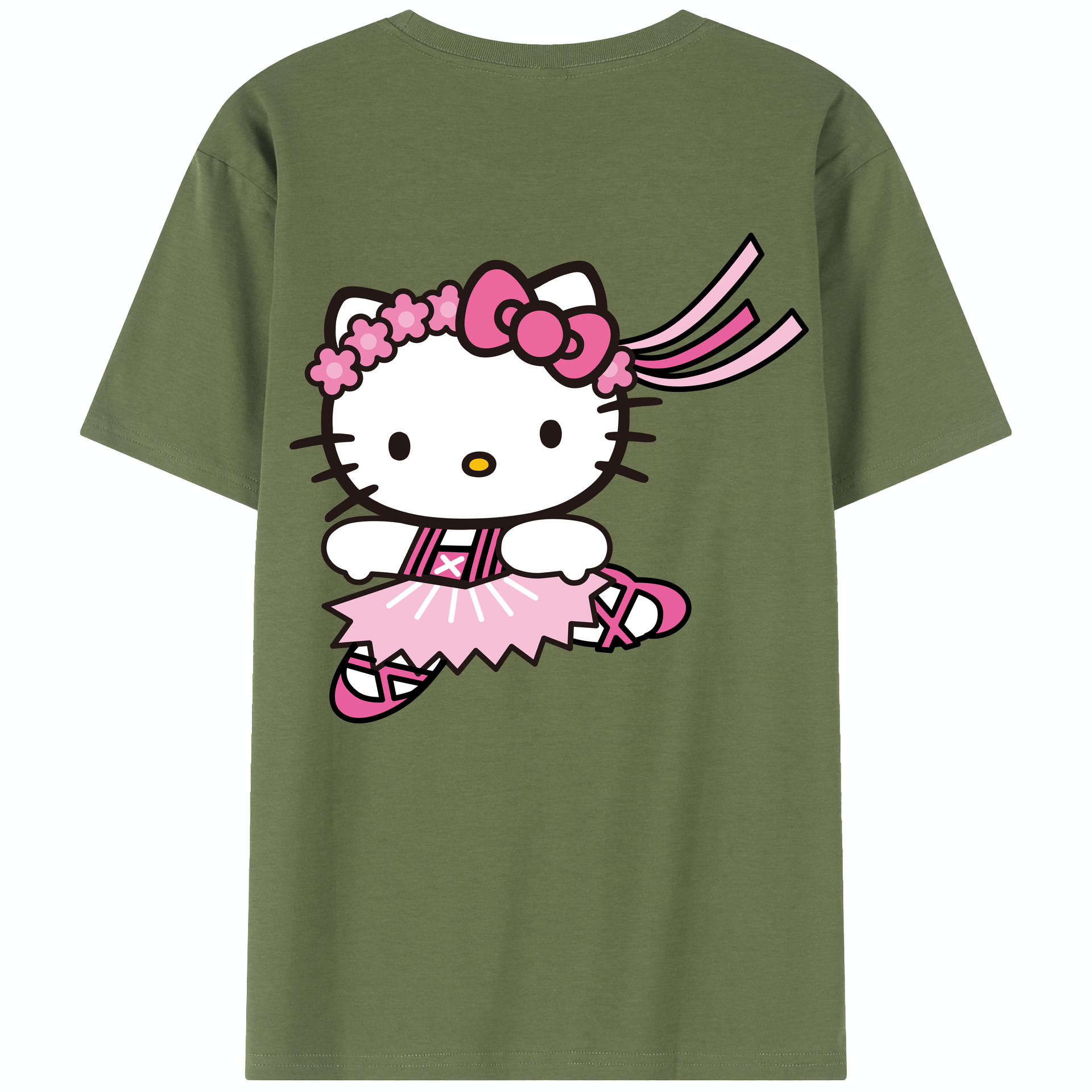 （画像用） Hello Kitty ハローキティ 綿100％半袖Tシャツ（背面プリント）